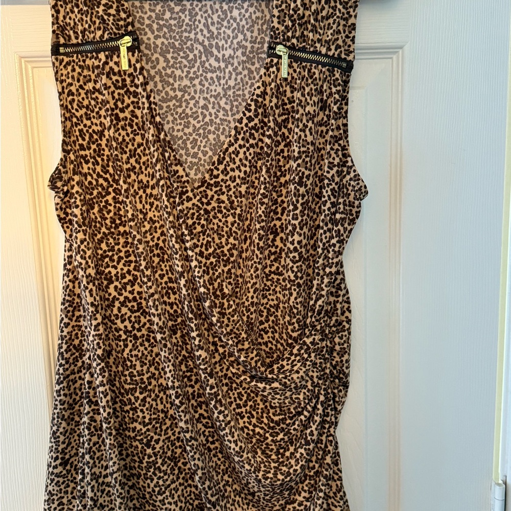 Michael Kors Brown Leopard Print Blouse